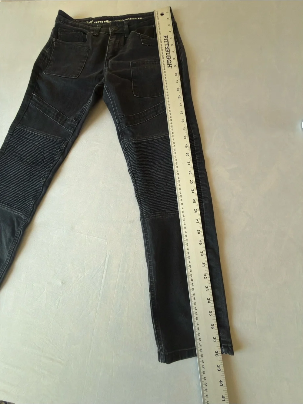 Slim Moto-Style Men's Jeans in Black